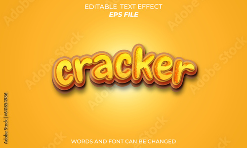 cracker editable text effect 3d font style use for logo and business brand. vector template