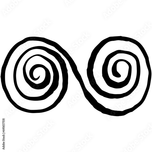 Double spiral hand drawn illustration
