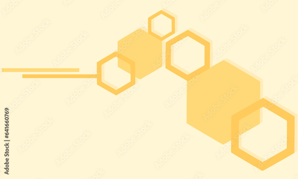 Hexagon sign on yellow background vector illustration.