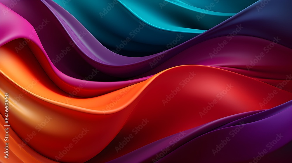Fototapeta premium colorful abstract background with many waves in the colors red and green, in the style of shaped canvas, dark purple and light crimson, abstraction-création