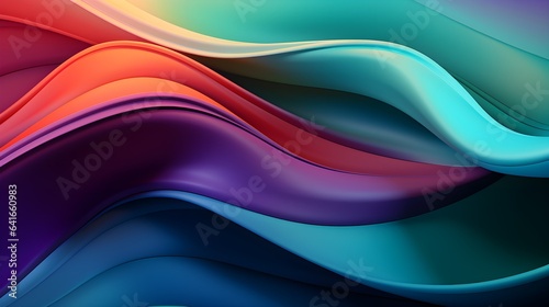 colorful abstract background with many waves in the colors green and blue, in the style of shaped canvas, dark purple and light crimson, abstraction-création, realistic landscapes with soft edges