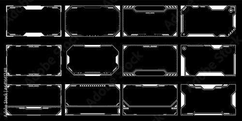 Sci-fi futuristic hud dashboard display virtual reality technology screen. User Interface set. Statistics, Data information infographic. Vector graphic	
