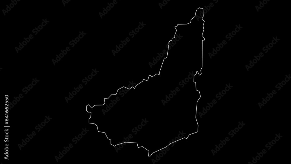 Maldonado department map of Uruguay outline animation Maldonado department map of Uruguay outline animation