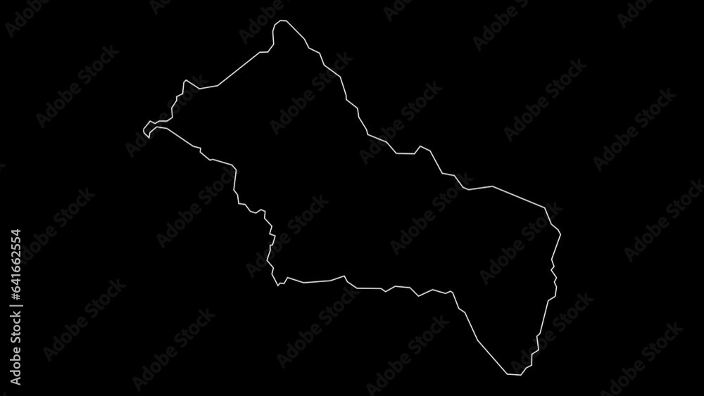 Rivera department map of Uruguay outline animation Rivera department map of Uruguay outline animation
