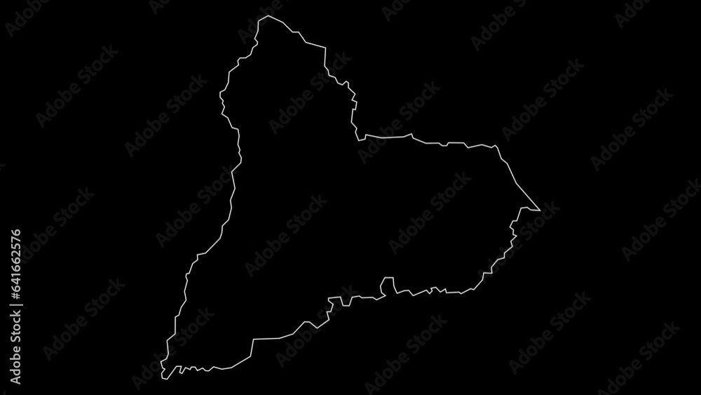 Tacuarembo department map of Uruguay outline animation Tacuarembo department map of Uruguay outline animation