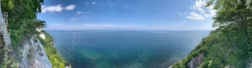 horizontal panorama of the chalk cliffs on the island of Rügen