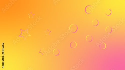 bright gradient background with bubbles and stars