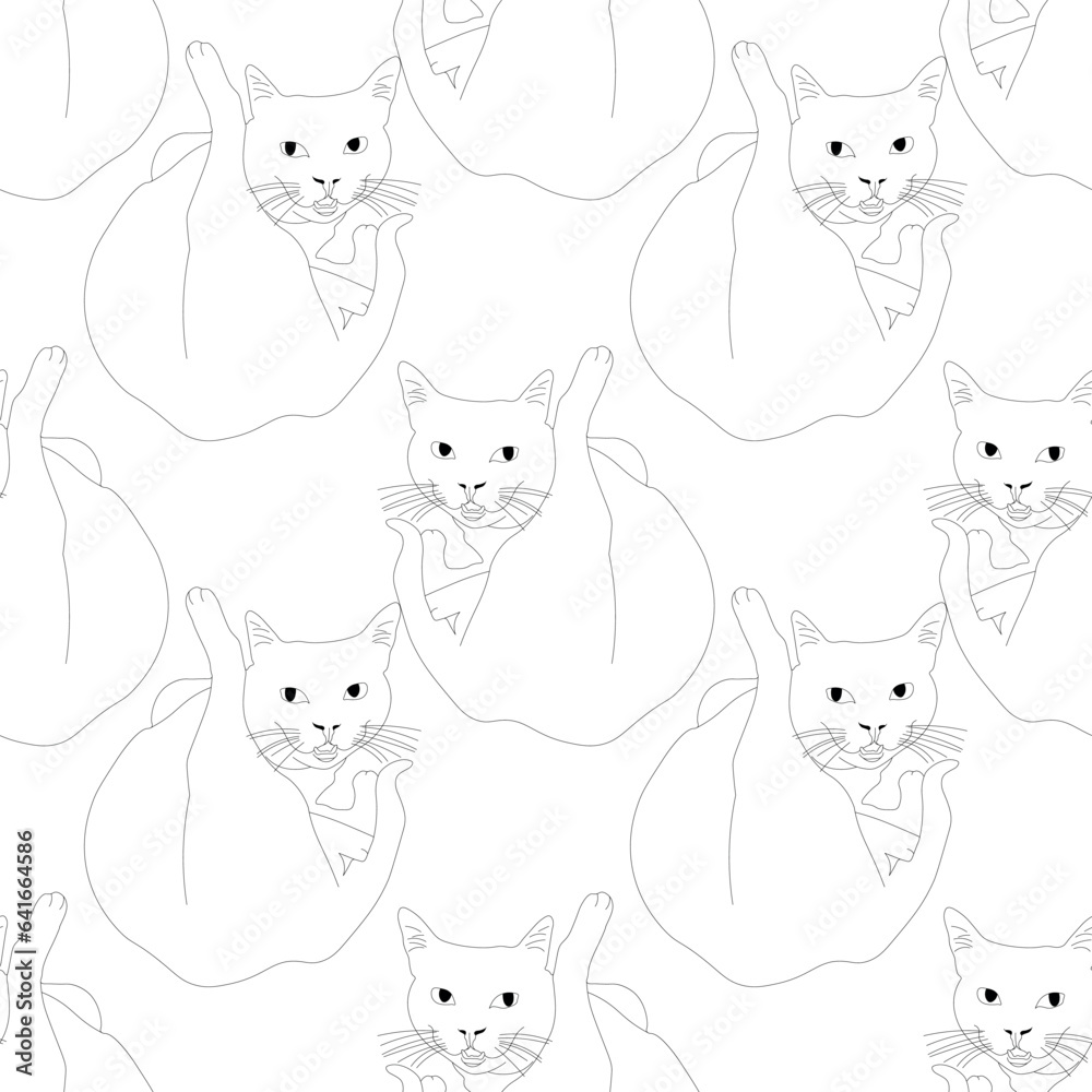 Seamless cat pattern. Funny cat background Seamless cat pattern. Funny cat background