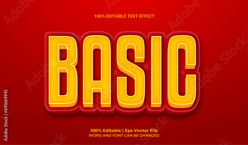 Basic 3d editable premium vector text effect