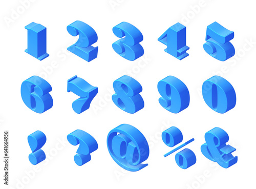 Schilderij op canvas 3d number set 0 to 9
