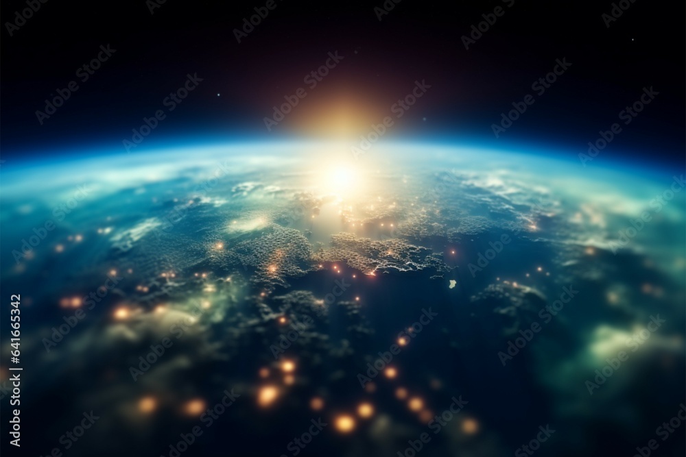 Blurred background showcasing Earths view from space