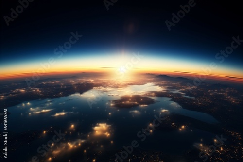 Blurred background showcasing Earths view from space