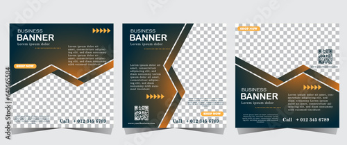 Social Media Post template, Business marketing and seminar webinar and social media post, concept design. online marketing promotion banner. 
