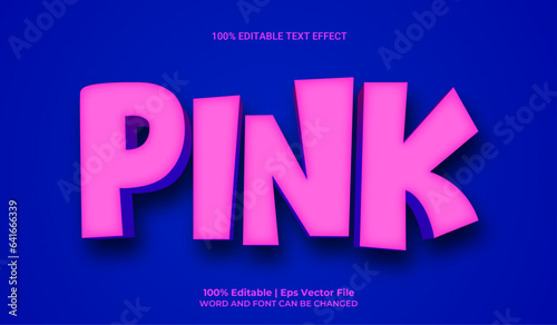 Pink 3d editable premium vector text effect