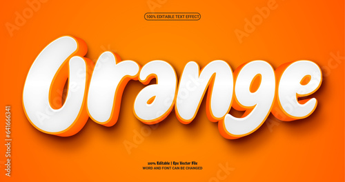 Orange 3d editable premium vector text effect