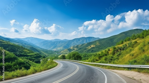 Highway road to mountain natural scenery and blue sky 