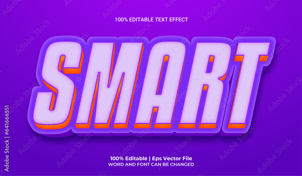 Smart 3d editable premium vector text effect