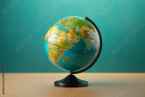 Isolated world globe on a green background, symbolizing Earth conservation