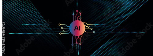 Image created with icon related to the concept of artificial intelligence