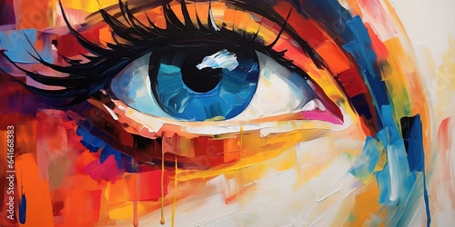 oil painting abstract image of eyes abstract blockade