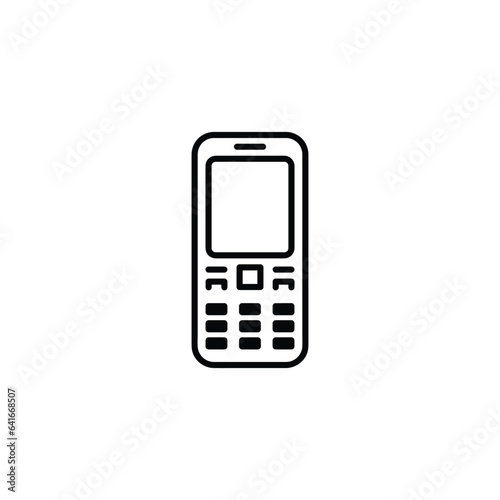 Old style push button mobile phone icon vector illustration