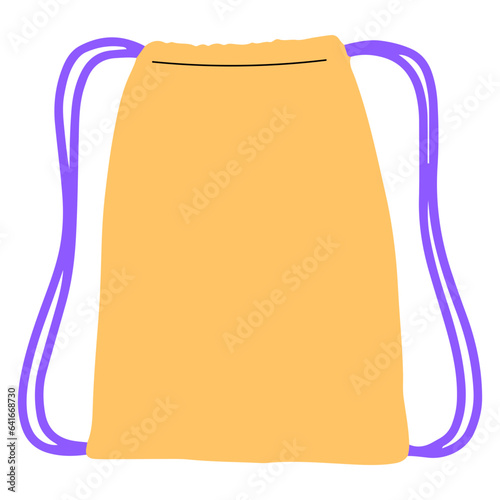 Drawstring bag flat illustration
