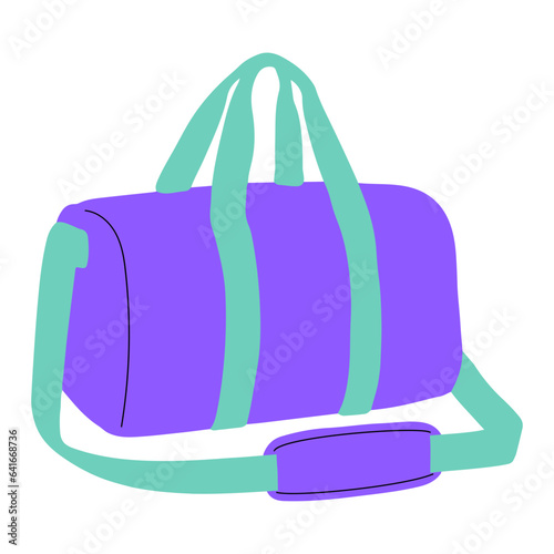 Gym bag flat illustration