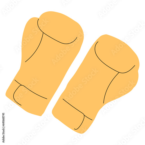 Boxing gloves flat illustration