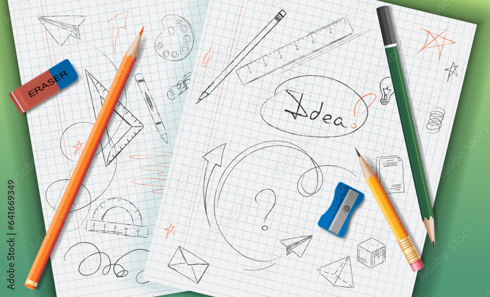 School Sketches Realistic Background School Sketches Realistic Background