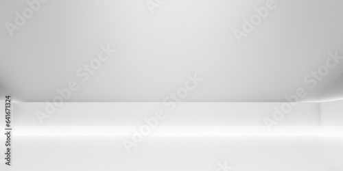 Blur white abstract wide background and light backdrop room with empty blank gradient wallpaper blur design. 3D rendering, Generative AI