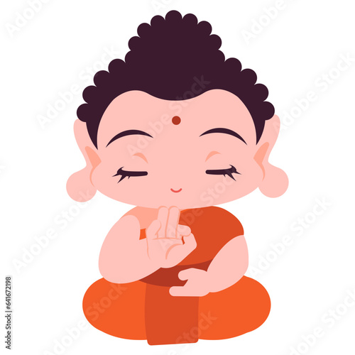 Buddha sermon flat illustration