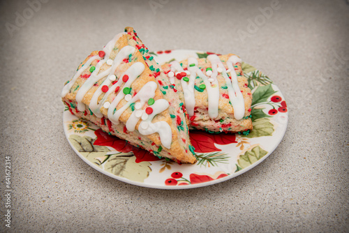 decorative scones on a seasonal plate
