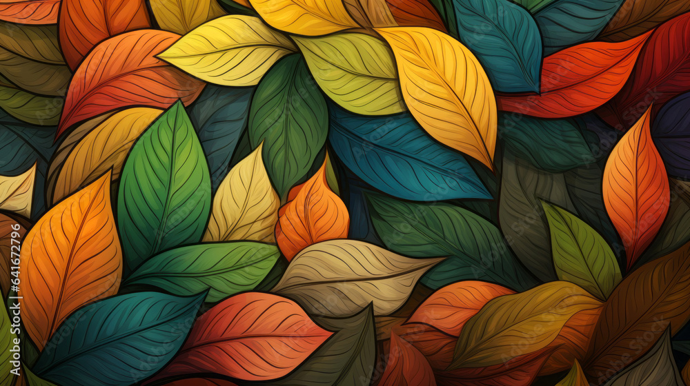 pattern with colorful leaves pattern with colorful leaves