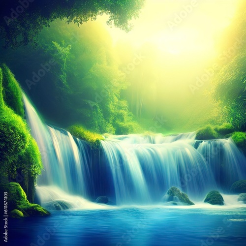 Beautiful waterfall landscape