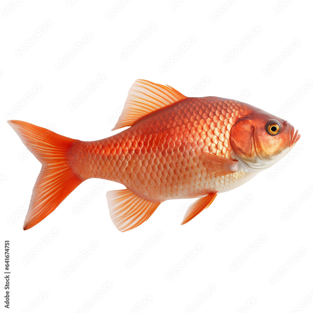 reddish shimmering fish isolated on transparent background