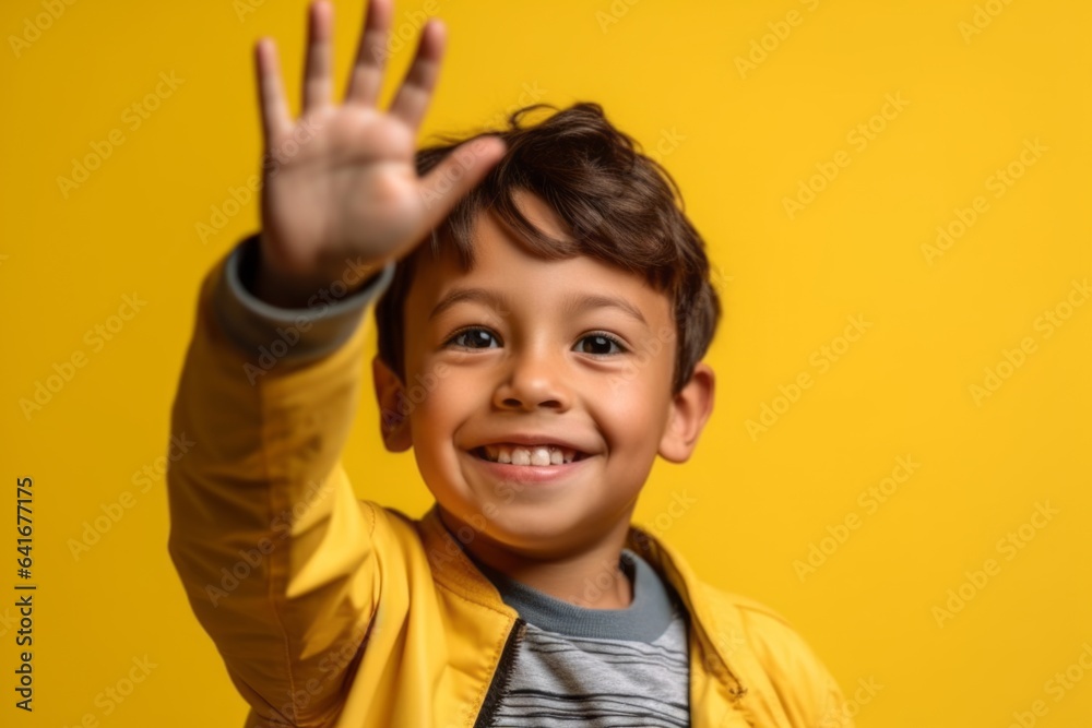 Headshot portrait photography of a joyful boy in his 30s joining palms in a gesture of gratitude against a pastel yellow background. With generative AI technology Headshot portrait photography of a joyful boy in his 30s joining palms in a gesture of gratitude against a pastel yellow background. With generative AI technology