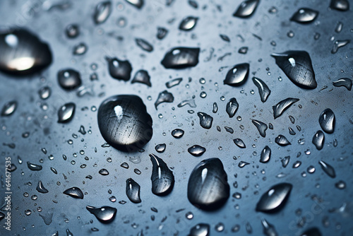 Close-up of raindrops merging on a surface, reflecting the merging and union of individual experiences in the river of love, love and creation
