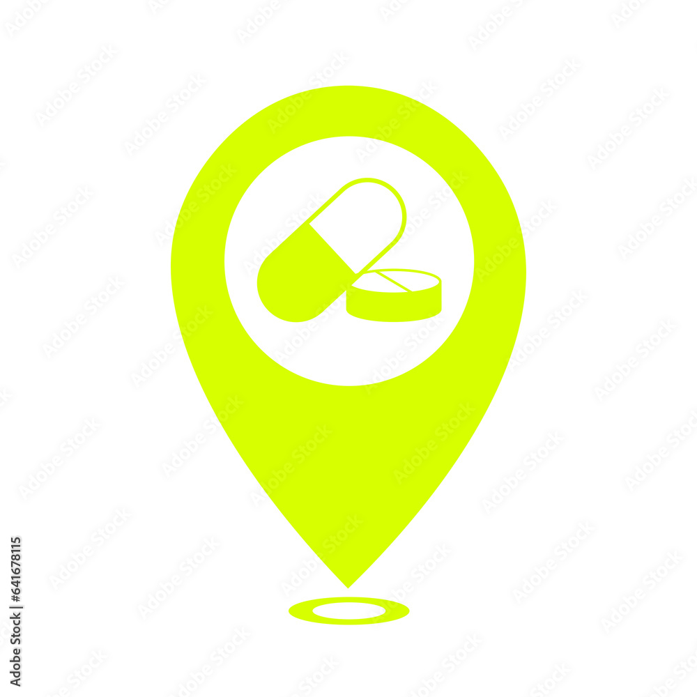 green medical pills location icon green medical pills location icon