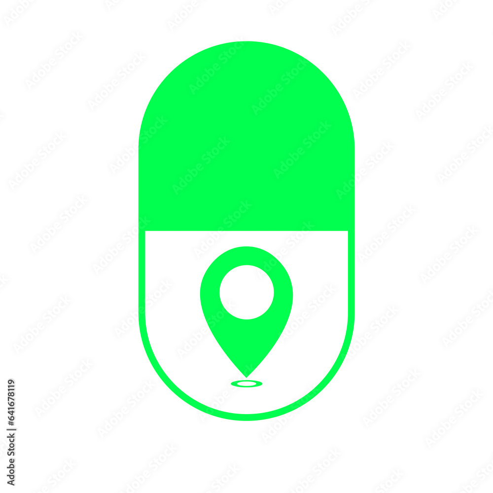 green medical pills location icon banner green medical pills location icon banner