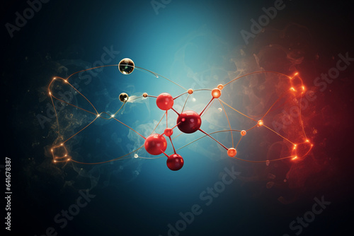 Visualization of the exchange of atoms and molecules in a chemical reaction, symbolizing the transformative power of love's influence, love and creation