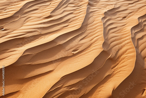 Close-up of intricate sand patterns shaped by wind and water, capturing the gradual metamorphosis and creation of geological formations, love and creation