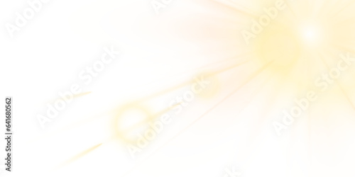 Shining sun glare rays, lens flare illustration. Sunlight glowing vector effect