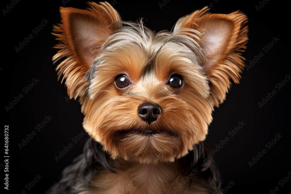 Close-up of a Yorkie's attentive expression, capturing their alertness and the love and responsibility of recognizing and responding to their needs, love and responsibility