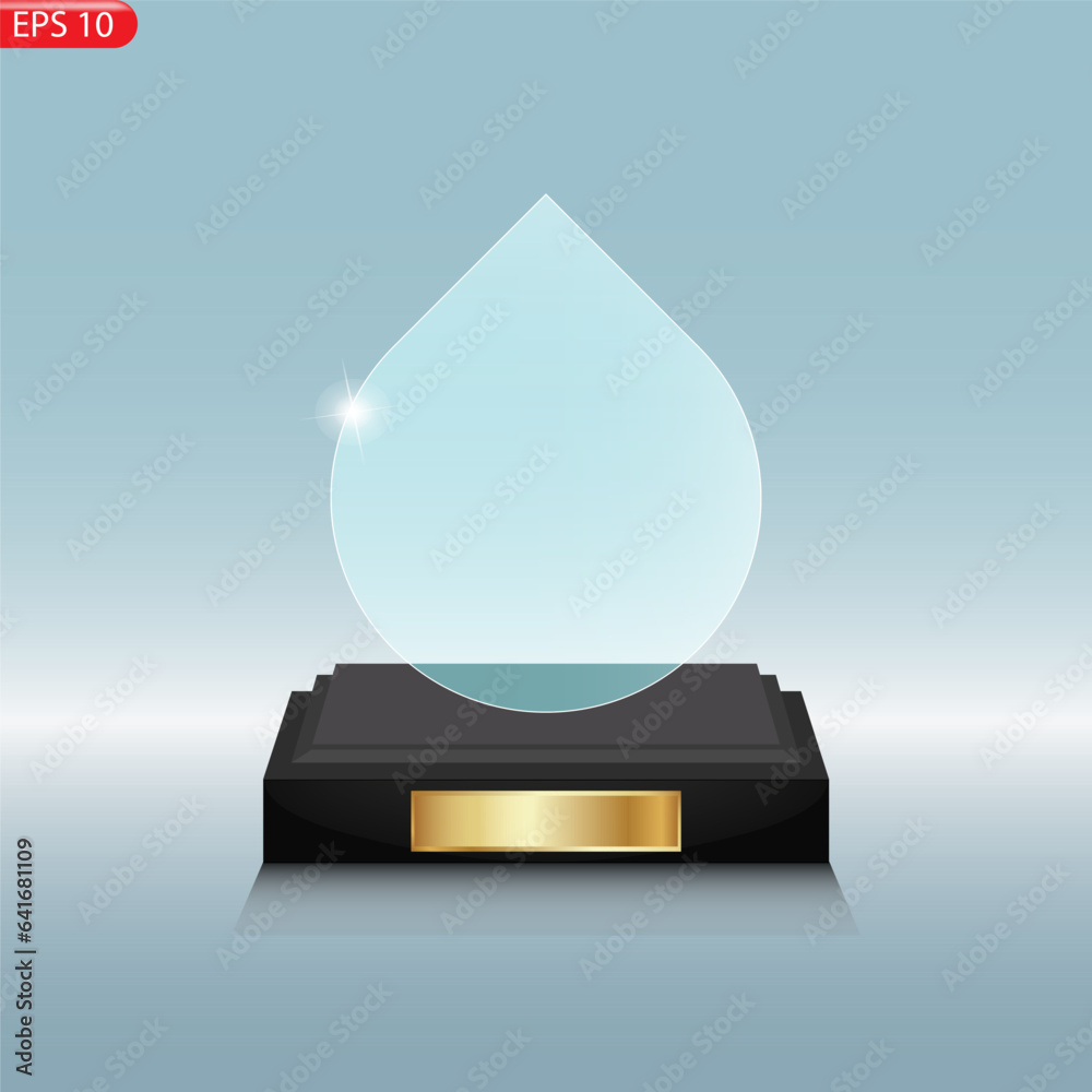 Glass trophy award. Vector award on transparent background EPS10 Glass trophy award. Vector award on transparent background EPS10