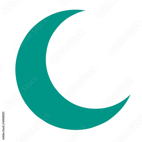 turquoise crescent moon icon
