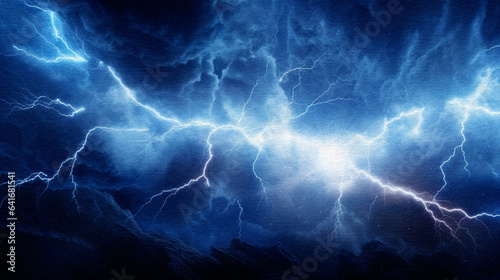 blue lightning on dark background with watercolor texture