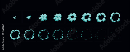 Sprite Sheets water animation frame. Liquid burst explosion animated effect for 2d cartoon and games.