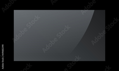 Transparent shiny glass plate. Screen reflection vector illustration on a black background.  Available as PNG analog with Screen blend mode