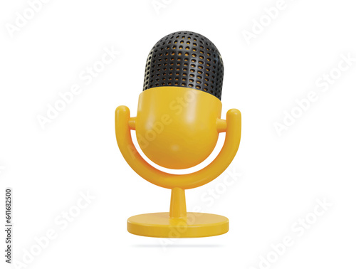 3d podcast microphone icon