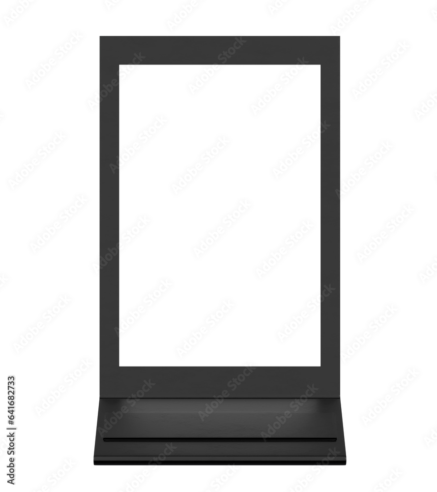 Blank wall mounted street shop advertisement signs isolated on white background. mockup of street store template signboard , Metal cafe restaurant bar plastic badge black white, 3D illustration